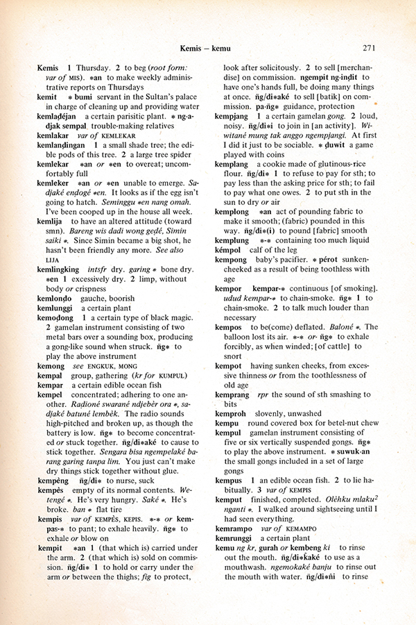 Javanese English Dictionary Horne 1974 1968 Hlm 271